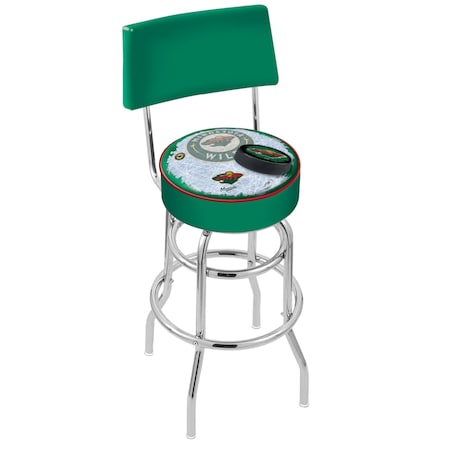 Holland Bar Stool Co 25" Chrome 2-Ring Minnesota Wild Swivel Bar Stool, Back L7C425MinWld-D2